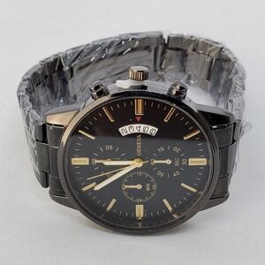 Geneva Men's Watch in Black and Gold